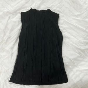 Shein black vertical ruffled tank top